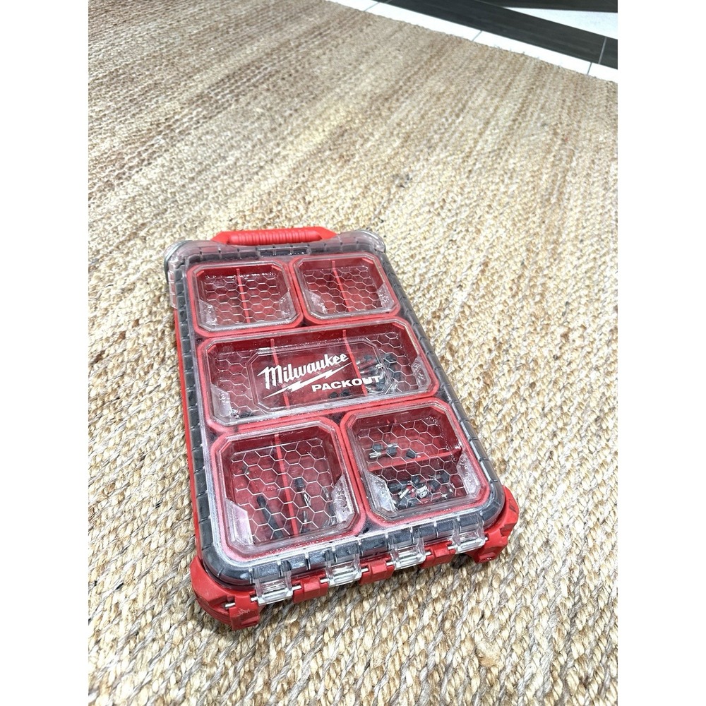 Used MILWAUKEE SHOCKWAVE PACKOUT Compact Organizer With Wear Guard Tips